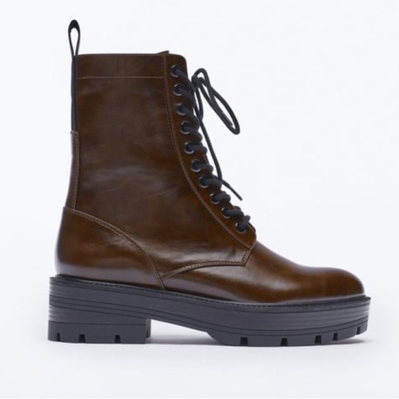 Zara Chocolate Brown Boots SZ 8 - Picture 1 of 7